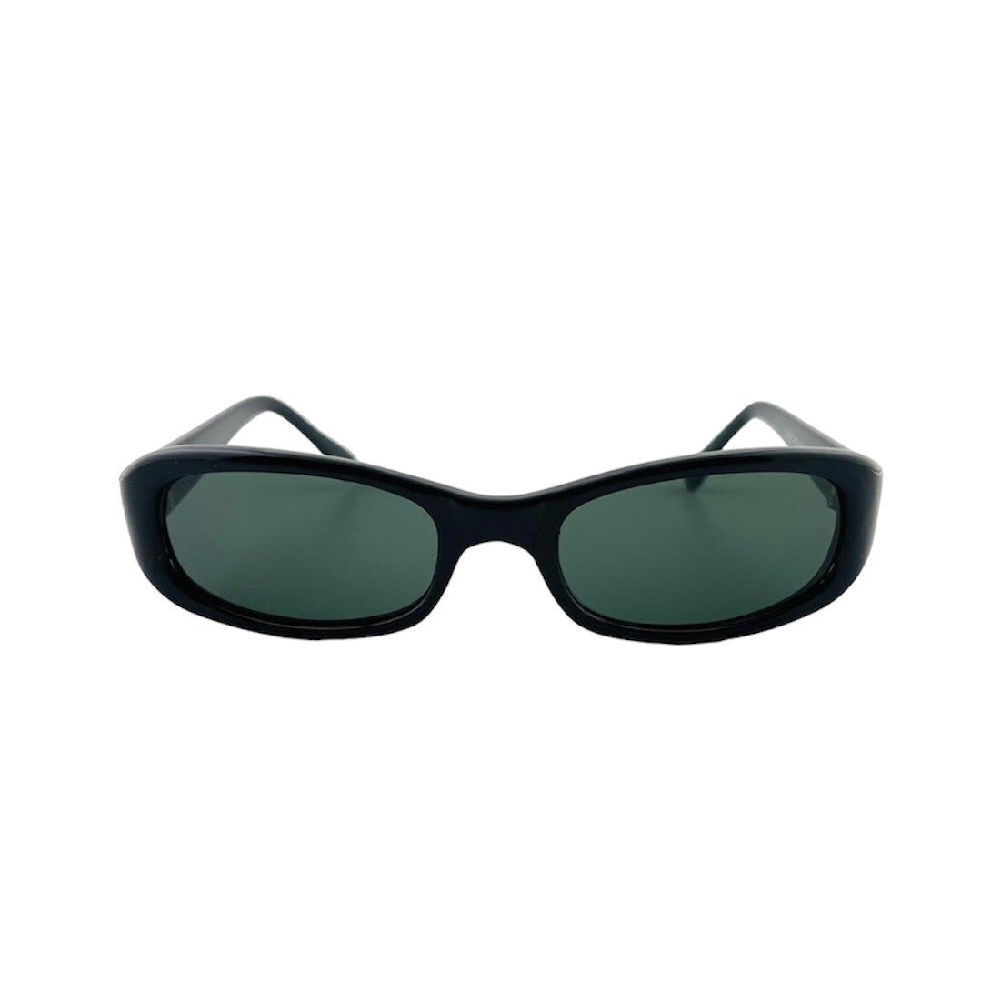 Authentic New Vintage 90s Slim Black rectangle sunglasses | eBay display picture 1