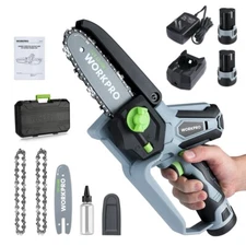 Handheld Electric Mini Chainsaw 6.3" 4.8" Cordless Pruning Chain Saw 2 Batteries
