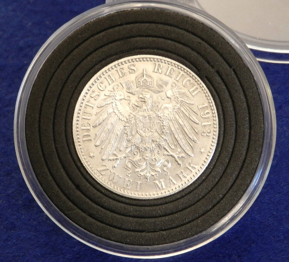 1913 D Germany Bavaria 2 Marks - Otto - Rare Key Date Silver Coin - A Must See!! - Image 2 of 2