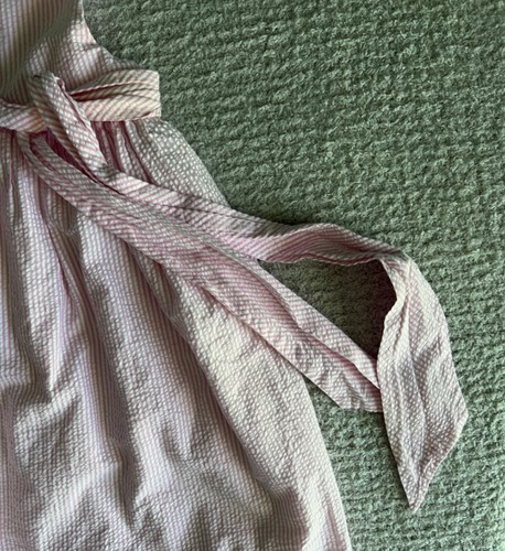 Ralph Lauren Dress Girls Sz 6 Pink Stripe Seersucker Preppy Lined Sleeveless - Picture 6 of 13