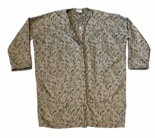 Masai Lagenlook Embroidered Jacket Leaf Pattern Beige/green Relaxed Fit Size M