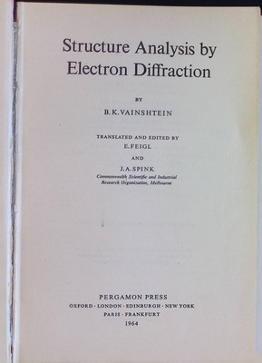 Structure Analysis by Electron Diffraction Vainshtein, B. K.: