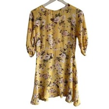 Faithfull the Brand Jeanette Dress, Jasmin Yellow Pomeline Floral, Size 2