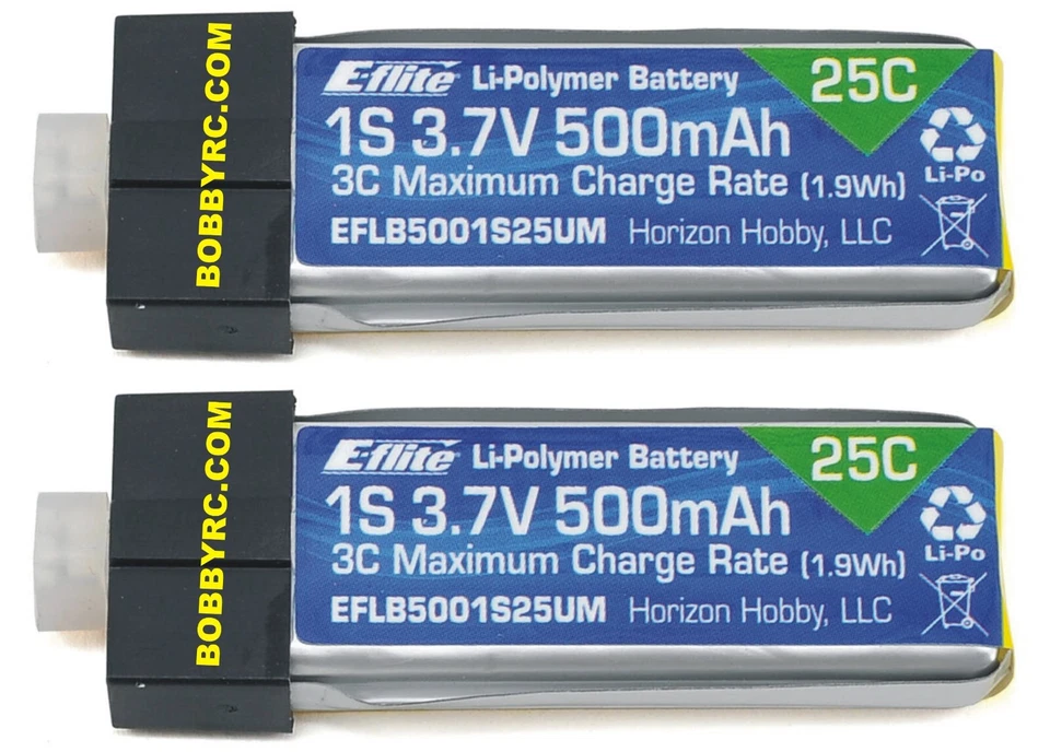 E-Flite Eflite 500mah 1S 3.7v 25C Lipo Battery UMX Glimpse EFLB5001S25UM - Image 2 of 3
