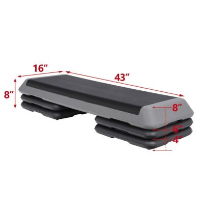 43'' Fitness Aerobic Step Club Cardio Exercise Stepper Workout w/Risers Adjust