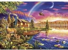 Buffalo Games - Lakeside Cabin - 300 Large Piece Jigsaw Puzzle