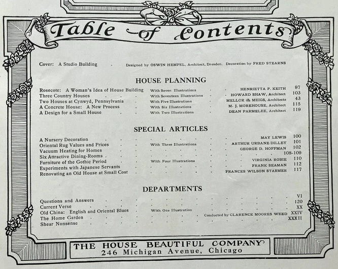 The HOUSE BEAUTIFUL October, 1909. Annual Building Number; great Ads. 56 pages - Image 2 of 4