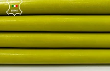 CHARTREUSE YELLOW SHINY Strong Italian Goat Leather 2 skins 7+sqf 0.7mm #C3937