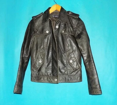 Veste Claudie Pierlot Aus Anthrazit Patiniertem Rindsleder Größe S - Bild 1 von 4