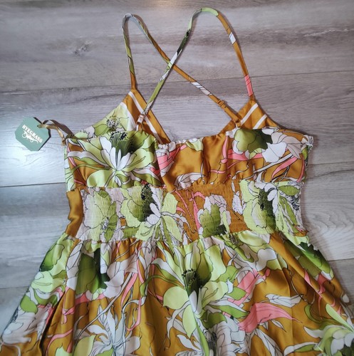 Ryegrass NWT Womens SZ XXL Maxi Sleeveless Dress Tan Floral Side Pockets V-Neck - Picture 16 of 17