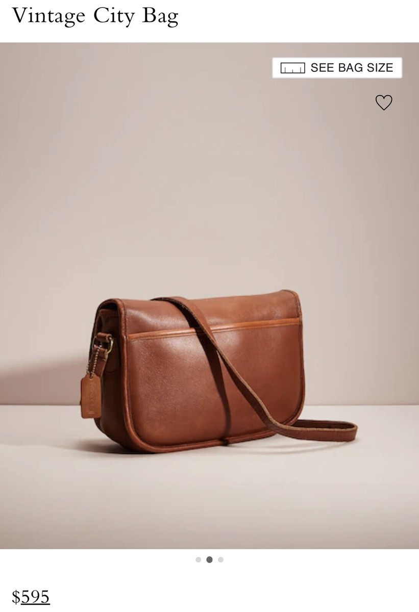 VINTAGE COACH City Bag Camel Leather VTG Crossbody handbag