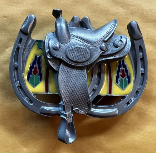 SADDLE BELT BUCKLE NEW APPROXIMATELY 3" X 2 7/8"