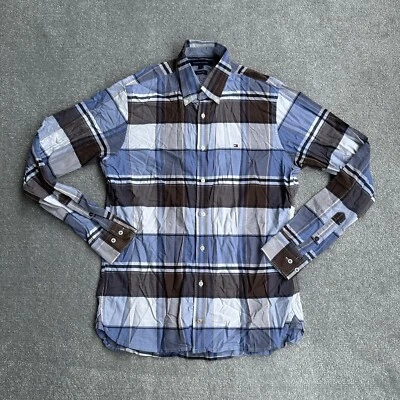 TOMMY HILFIGER Herren Hemd Shirt Small Relaxed Fit Kariert Logo 20318 Blau - Bild 1 von 4