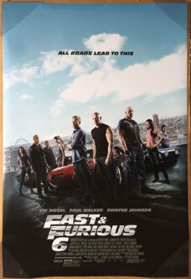 FAST & AND FURIOUS 6 MOVIE POSTER 2 Sided ORIGINAL FINAL VF 27x40