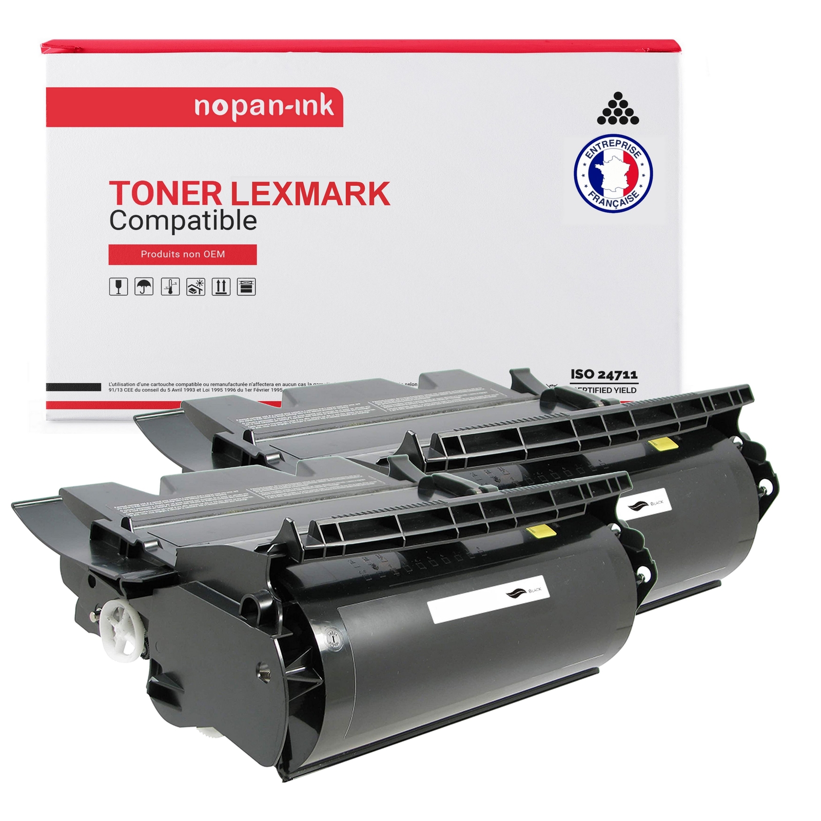 Toner Lexmark 12A7462 noir Nopan-Ink pour l'impression de rapports volumineux x2