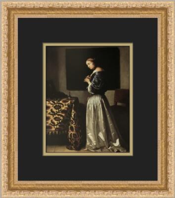Caspar Netscher Woman at her Toilet Custom Framed Print 