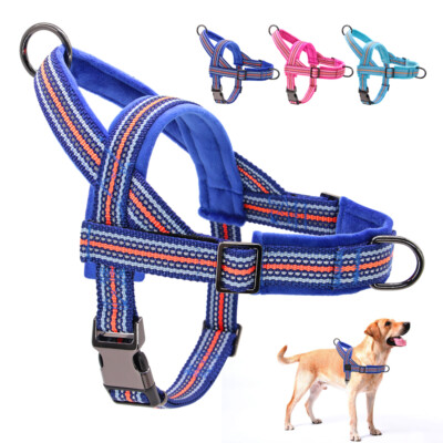 Soft Padded No Pull Dog Harness Reflective Front Clip Walk Vest w/ Handle  S-XXL