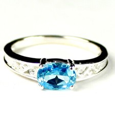 SWISS BLUE TOPAZ Sterling Silver Ladies Ring -Handmade   SR362
