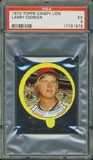 1973 Topps Candy Lids Larry Dierker PSA 5 Houston Astros