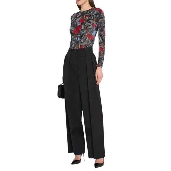 Giorgio Armani — GIORGIO ARMANI FLORAL EMBROIDERED BODYSUIT SIZE 44 IT, M US NEW