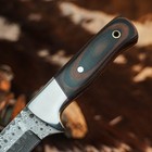 8.9" Damascus Bushcraft Knife Full Tang Micarta Handle Survival Leather Sheath — photo 9