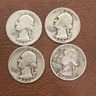 Washington Silver Quarter Lot – 1939-S, 1940, 1943, 1948 – 90% Silver – Circulat