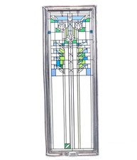Frank Lloyd Wright Vintage Stained Glass Water Lily Flower Vertical Large