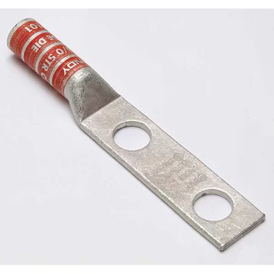 Burndy Ya272n Two-Hole Compression Lug, 3/0 Awg Max, 1/2 In Stud, Long Barrel,