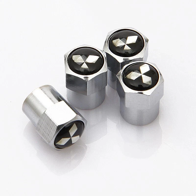 Compatible con Tapas de vástago de válvula de neumático Mitsubishi 4 piezas aluminio anodizado plateado Foto 4 de 4