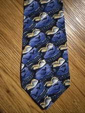 J Garcia Blue/Black/Gold David Collection 15 Fifteen 100 Silk Vintage 1996 Tie