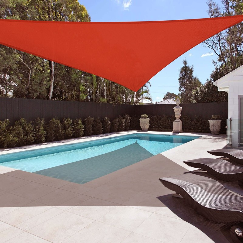 Sun Shade Sail 25FT 97% UV Block Triangle Canopy Deck Patio Pool Watermelon Red