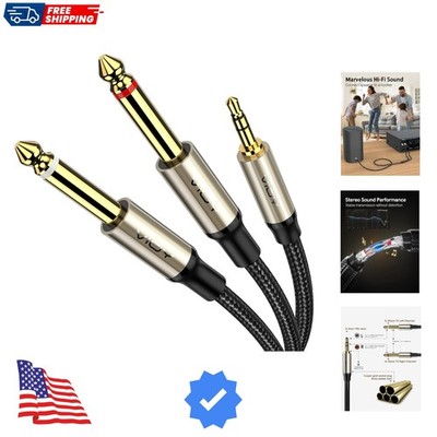 3.5mm 1/8'' TRS to Dual 6.35mm 1/4'' TS Mono Audio Y Splitter Adapter, Stereo A...