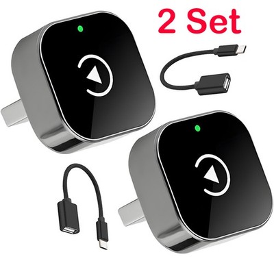 2 Set USB Wireless CarPlay Adapter For iPhone Apple Wireless Dongle Plug ＆ Play