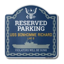 USS BONHOMME RICHARD LHD 6 | 18" X 18" Heavy-Gauge Aluminum Designer Navy Sign