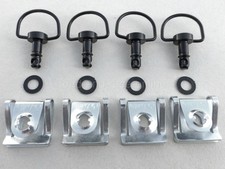 Dzus Style D Ring Fairing Clips Quick Release 17mm Fasteners Black x 4