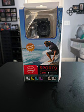 Sports Cam 1080p HD Action Camera 2" Screen Waterproof 30m Wide Angle Black