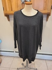 Ideology Womens Pullover Plus Size 3X Gray Black Long Sleeve Crew Neck NWT