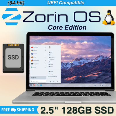 Zorin OS Core 128GB 2.5'' SSD Latest Version Preinstalled SATA Solid State (UEFI)