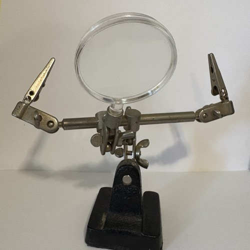 Magnifying Glass Stand Lab Rack Holder Lab Equipment Stand Helping Hand -Vintaje - Picture 3 of 5