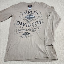 Harley Davidson Shirt Women Small Biker Classic Mom Y2K Grunge Long Sleeve