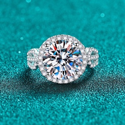 SValentine's Day 5Ct Round Cut Moissanite Wedding Engagement Ring for Women