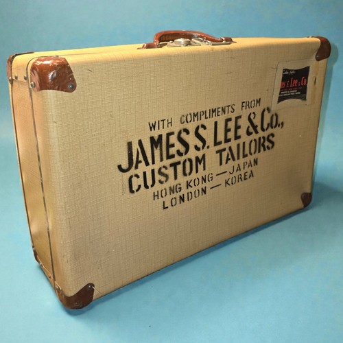Vintage 1950s James S. Lee Custom Tailor Suitcase Complimentary Advertising
