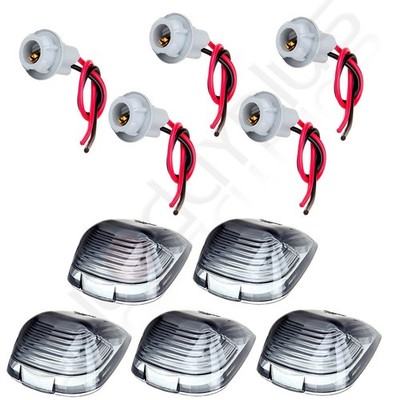 5pcs Smoke Cab Roof Running Marker Light + Socket For Ford F-250 Super Duty New