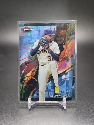 Devin Williams 2024 Topps Finest Common #40 Sky Blue /325 Brewers