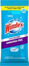 Windex Wipes Glass Cleaning Ammonia Free, Pre-Moistened Wipes for Cleaning 25 Ct