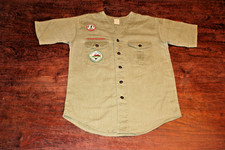 Boy Scouts of America BSA Youth Shirt Large  No Size Green Vintage No Collar