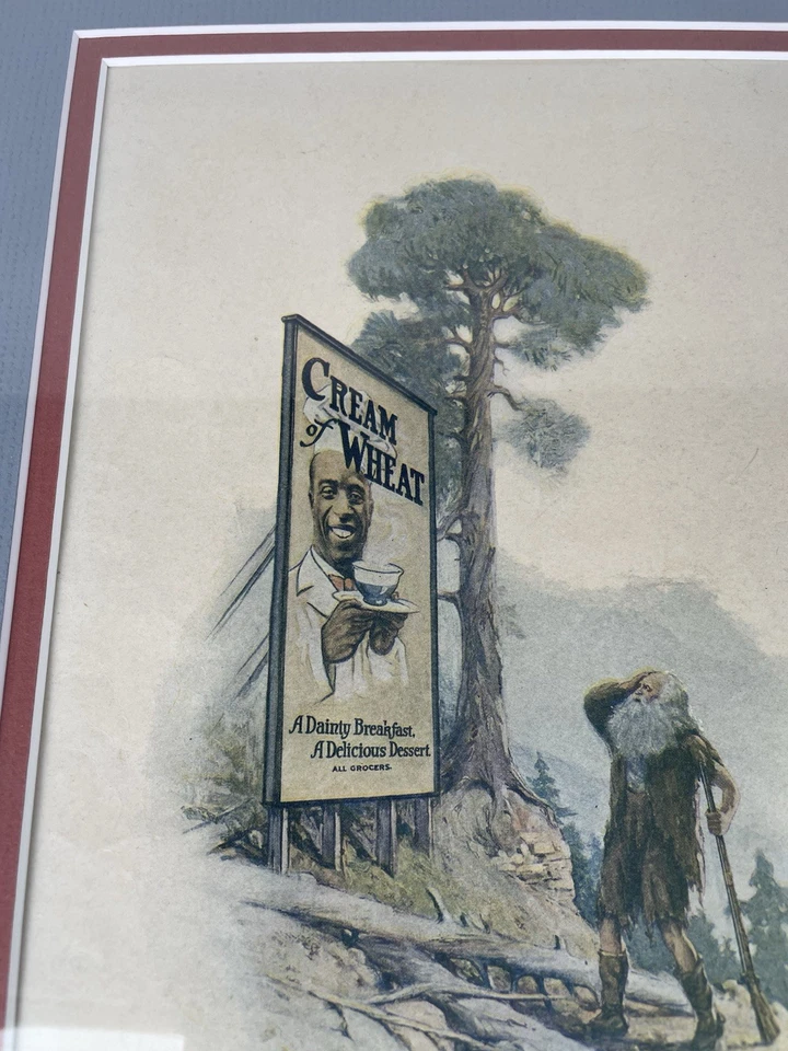 Edward V. Brewer Print Cream Of Wheat 1915 Rip Van Winkle Matted Framed Glass - Image 2 of 4