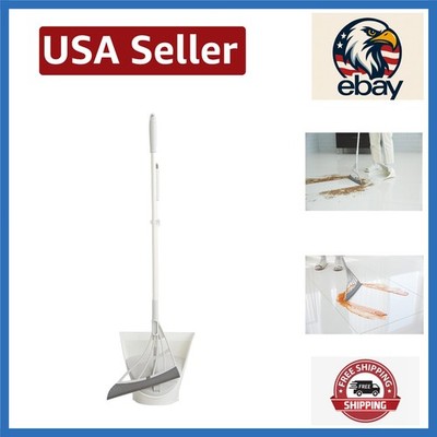 Hygienic Silicone Broom & Smart Dustpan - Removes Liquids & Fine Dust Easily.
