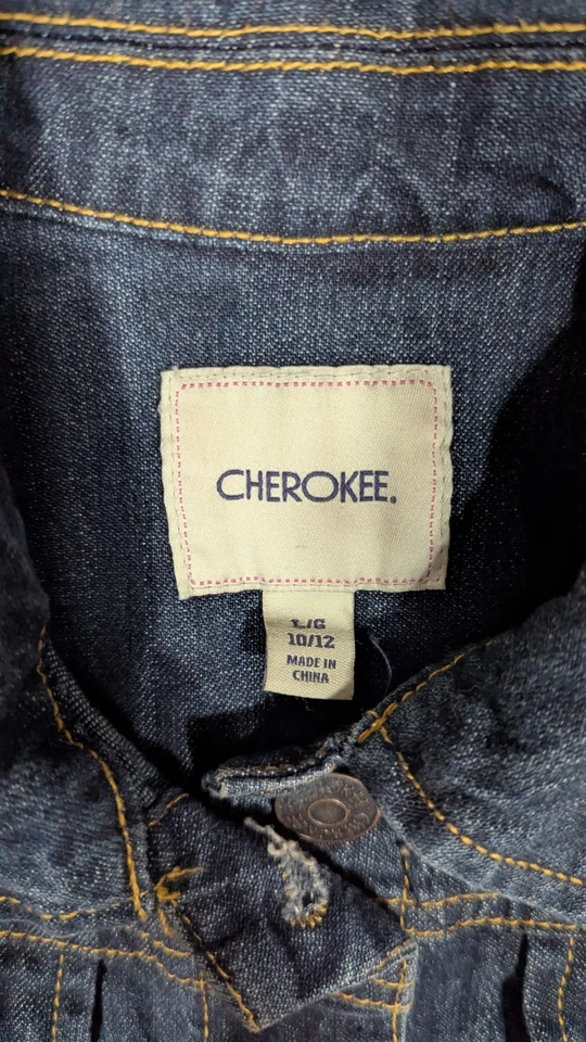 Chaqueta de Jean Cherokee Niñas Grande 10/12 Azul Jean Foto 3 de 4