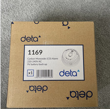 Deta 1169 Carbon Monoxide Alarm. Hardwired With A Replaceable 9V Battery Back Up